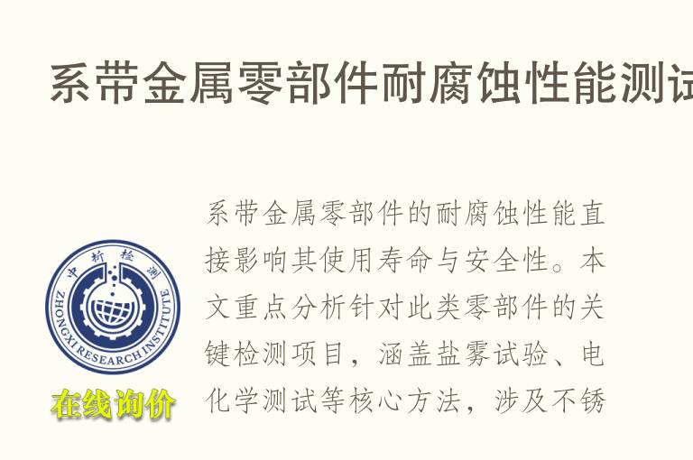 系带金属零部件耐<font color='red'>腐蚀性</font>能测试