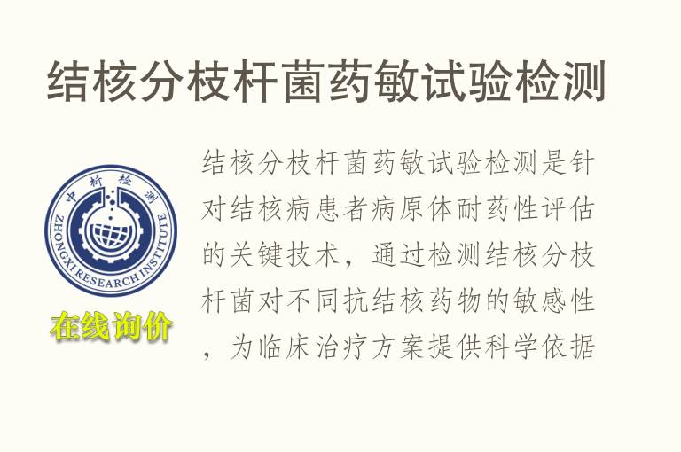 结核分枝杆菌药敏试验<font color='red'>检测</font>