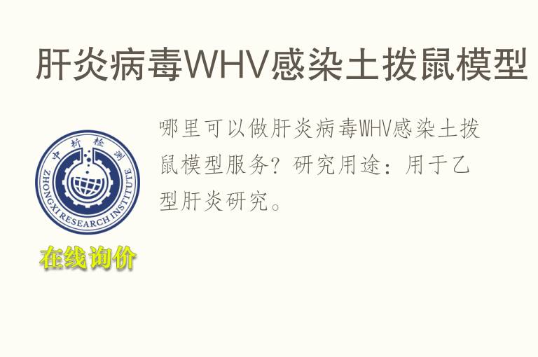 肝炎病毒WHV感染<font color='red'>土</font>拨鼠模型